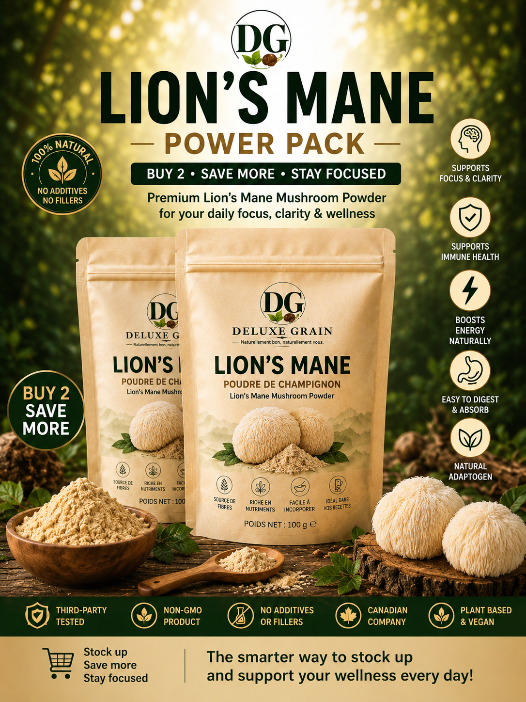 Double Lion's Mane Bundle